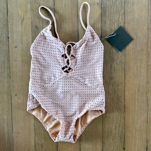 Acacia Honey Kokomo Mesh Full one piece girls swimsuit. Barefoot mesh. Sz XXL